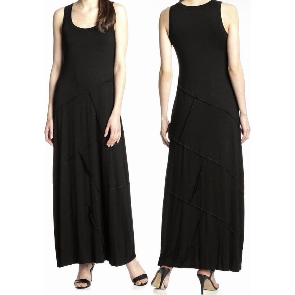 Karen Kane Black Sleeveless Maxi Dress Carolyn Reverse Seam Size M